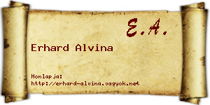 Erhard Alvina névjegykártya